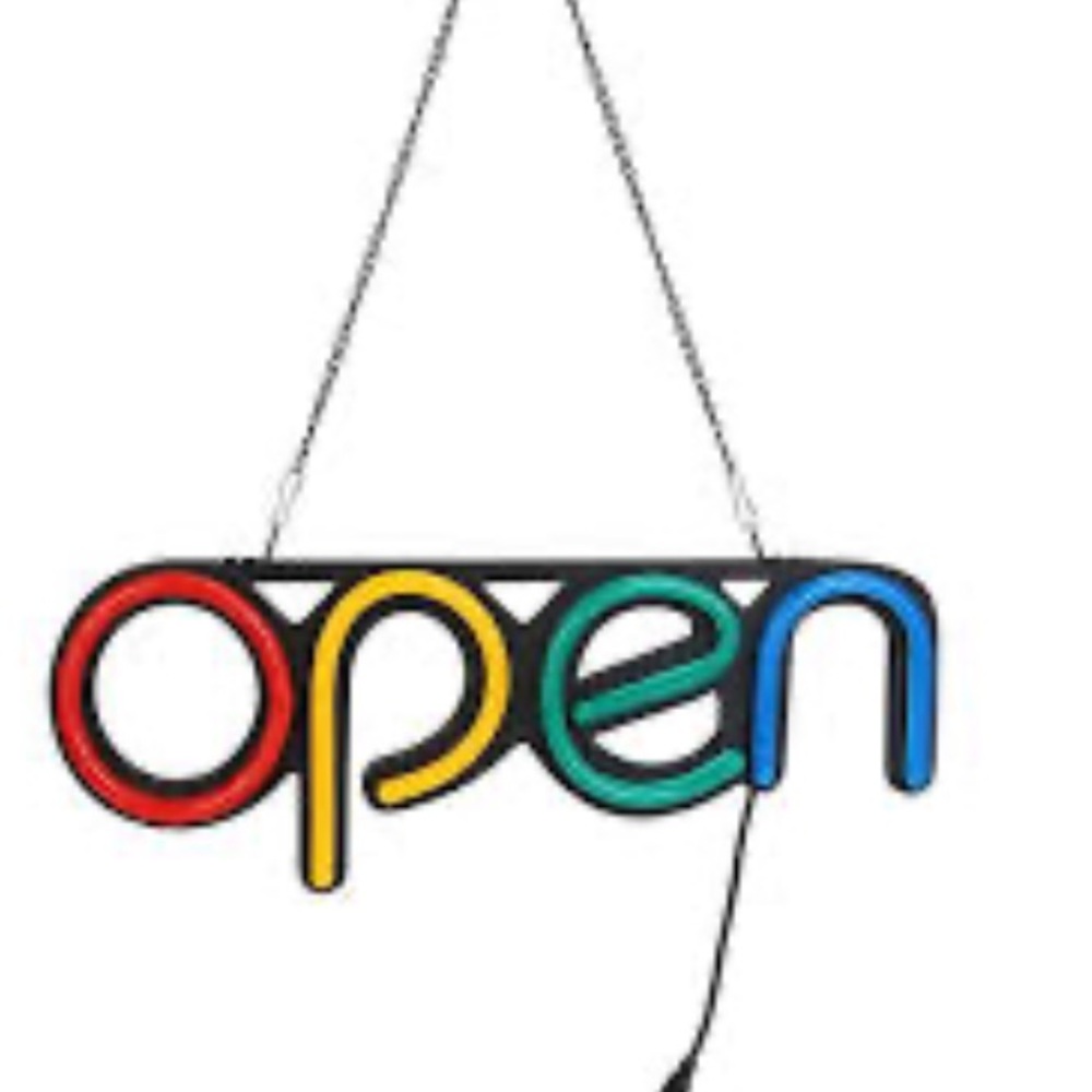 Open Sign Small Business Neon Light up Electric Colorful Works Great